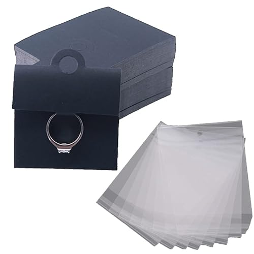 NRVTRE 100 Stück Leere Ring-Display-Halter-Karten aus Kraftkarton Ring-Hängekarten-Halter Schmuck-Verpackung Display-Karten Ring-Display-Karten Schmuck von NRVTRE