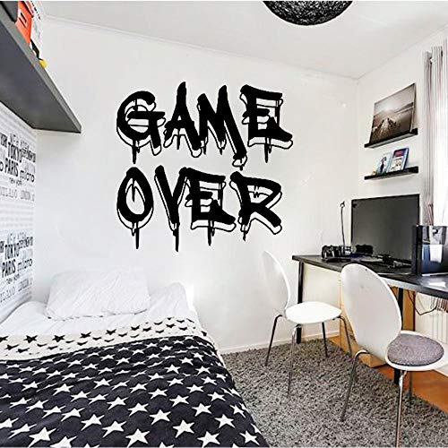 Game Over Wandtattoo Gamer Controller Videospiel Wandtattoos für Kinder Schlafzimmer Spielzimmer Vinyl Wandaufkleber angepasst 75x77cm von NSRJDSYT