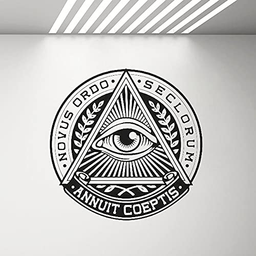 NSRJDSYT Alle sehenden Auge Vinyl Aufkleber Pyramide Auge Wandtattoo Illuminati Zeichen Abziehbilder Wand Vinyl Wohnkultur Wohnzimmer Schlafzimmer Wandbild 42x42cm von NSRJDSYT