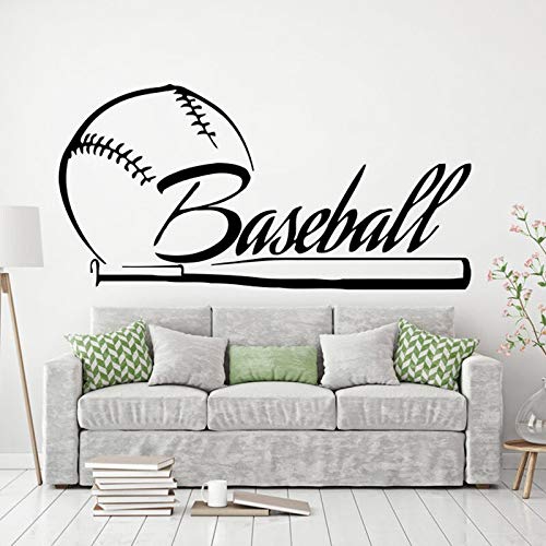 NSRJDSYT Baseball-Enthusiast Wandtattoo abnehmbare Vinyl Wandaufkleber Kinderzimmerleben Zimmer Schlafzimmer Wohnkultur DIY Abziehbilder 114x57cm von NSRJDSYT