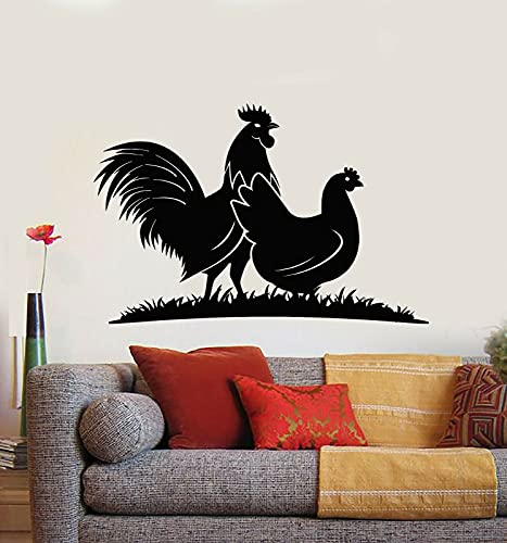 NSRJDSYT Bauernhof Tiere Vinyl Wandtattoo Wohnkultur Dorf Hahn Huhn Wandaufkleber Kinder Spielzimmer Wandbilder 107x71cm von NSRJDSYT