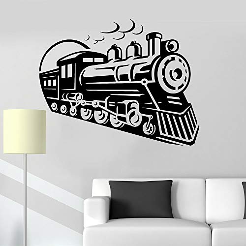 NSRJDSYT Eisenbahn Wandtattoo Kinderzimmer Lokomotive Zug Für Kinderzimmer Abnehmbare Vinyl Wandaufkleber Dekoration Schule Klassenzimmer 105x84cm von NSRJDSYT