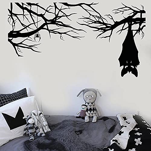 NSRJDSYT Halloween Wandaufkleber Cartoon Gothic Spinne Fledermaus Auf AST Vinyl Wandtattoo Für Wohnzimmer Kindergarten Kinderzimmer Dekoration 42x76cm von NSRJDSYT