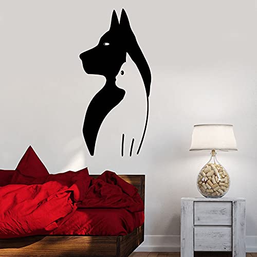 NSRJDSYT Katze Hund Silhouette Wandtattoo Pet Shop Tier Veterinär Vinyl Fensteraufkleber Kindergarten Kinder Mädchen Schlafzimmer Wohnkultur Wandbild 54x108cm von NSRJDSYT