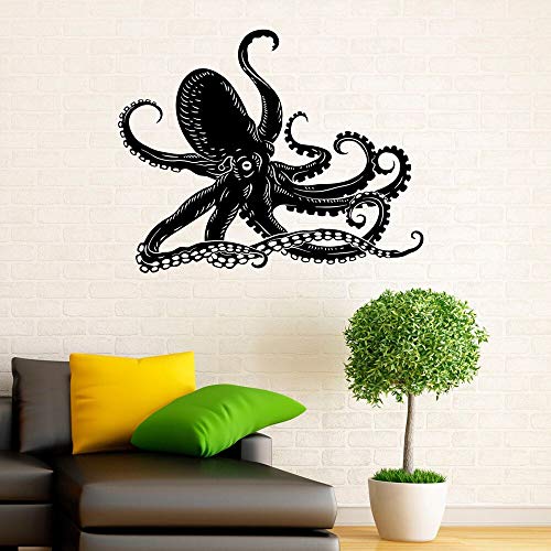 NSRJDSYT Octopus Wandtattoo Vinyl Aufkleber Tentakel Meerestier Wandaufkleber für Kinderzimmer Home Schlafzimmer Badezimmer Dekor Kunst Wandbilder 71x57cm von NSRJDSYT