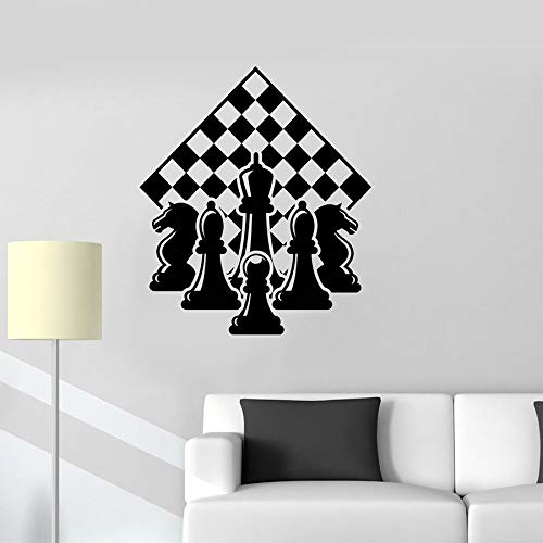 NSRJDSYT Schach Wandtattoo Stück Spieler Schachfiguren Schachbrett Vinyl Tür Fenster Aufkleber Schlafzimmer Wohnzimmer Dekoration Wandbild 75x86cm von NSRJDSYT