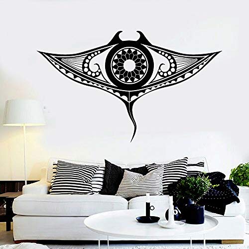 NSRJDSYT Vinyl Wandtattoo Manta Ray Marine Ocean Tier Wandaufkleber Kinderzimmer Kinderzimmer Tribal Decor Abnehmbare wasserdichte Aufkleber 94x57cm von NSRJDSYT