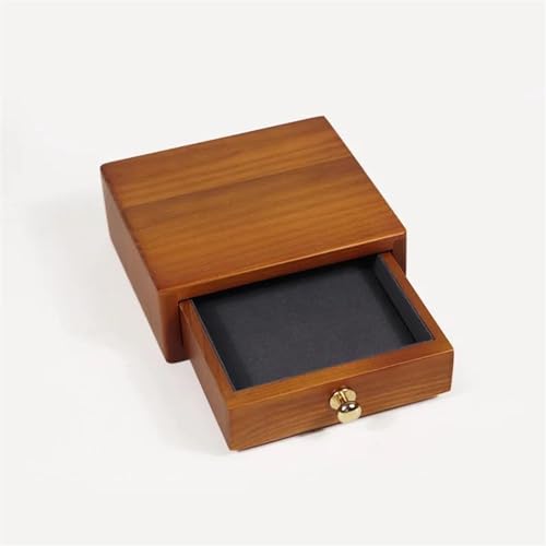 NSTVVEE Ringbox, Großhandel, Schmuckschatulle aus Massivholz mit Schublade, antike Ring-, Halsketten- und Armband-Schmuckaufbewahrungsbox, Schmuckringboxen für Schmuck (dunkelgrau) von NSTVVEE