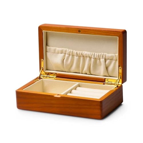 NSTVVEE Ringbox, Schmuck-Aufbewahrungsbox, Massivholz-Schmuck-Organizer, Reise-tragbare Make-up-Aufbewahrungsbox, staubdichte Schmuckschatulle, Geschenk-Ringboxen für Schmuck (A) von NSTVVEE