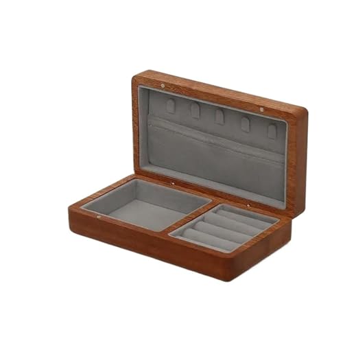 NSTVVEE Ringbox, Schmuckschatulle aus schwarzem Walnussholz, Großhandel, Haushalts-Clamshell-Schatulle aus Massivholz, Verpackungsbox, leichte Luxus-Schmuckschatulle aus Holz, Aufbewahrung von NSTVVEE