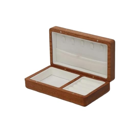 NSTVVEE Ringbox, Schmuckschatulle aus schwarzem Walnussholz, Großhandel, Haushalts-Clamshell-Schatulle aus Massivholz, Verpackungsbox, leichte Luxus-Schmuckschatulle aus Holz, Aufbewahrung von NSTVVEE