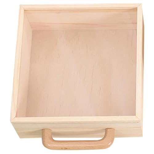 NSTVVEE Ringbox Holz Displaybox mit transparentem Deckel Geschenkverpackungsbox Schmuckschatulle Schatz mit Griff Ringboxen für Schmuck von NSTVVEE