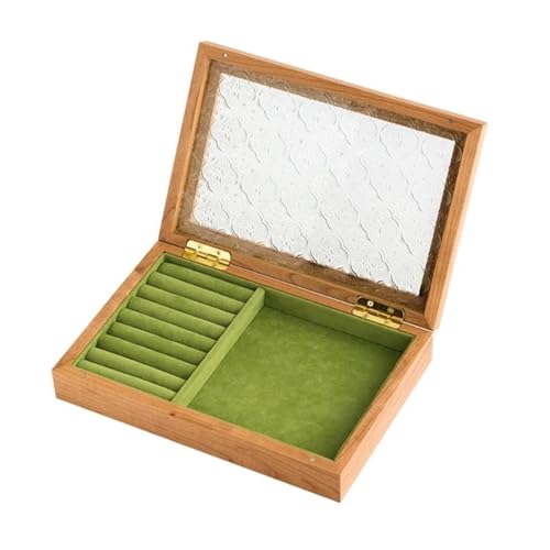 NSTVVEE Ringbox aus Glas, staubdicht, mit Klappdeckel, solide Schmuckschatullen für Damen, Ringbox, Schmuckaufbewahrung, Ringboxen für Schmuck von NSTVVEE