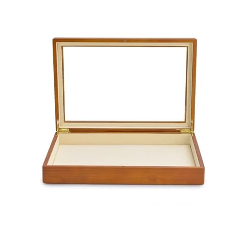 NSTVVEE Ringbox aus Massivholz, multifunktionale Schmuckaufbewahrungsbox, Schmuckschatulle für Halsketten, Anhänger, Ringe, Aufbewahrungsbox, Schmuckhalter, Ringboxen für Schmuck (Beige) von NSTVVEE