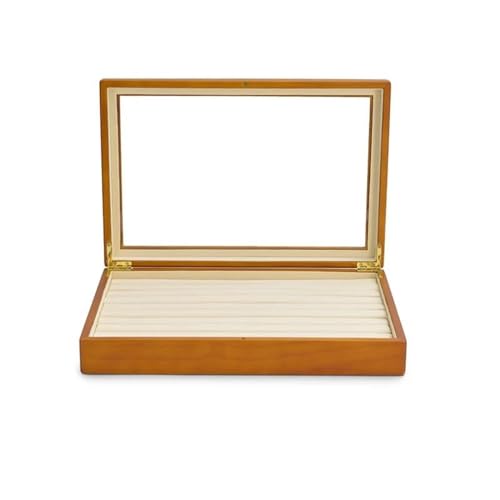 NSTVVEE Ringbox aus Massivholz, multifunktionale Schmuckaufbewahrungsbox, Schmuckschatulle für Halsketten, Anhänger, Ringe, Aufbewahrungsbox, Schmuckhalter, Ringboxen für Schmuck (Beige A) von NSTVVEE