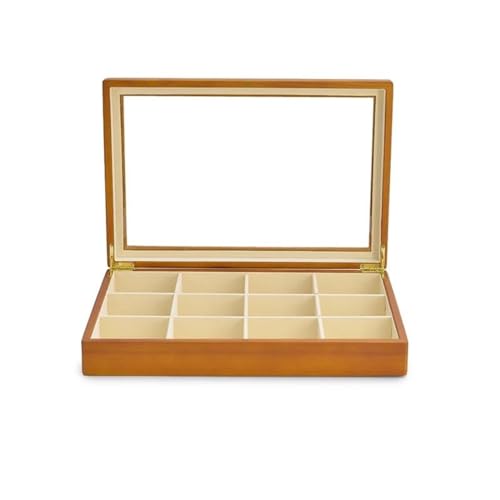 NSTVVEE Ringbox aus Massivholz, multifunktionale Schmuckaufbewahrungsbox, Schmuckschatulle für Halsketten, Anhänger, Ringe, Aufbewahrungsbox, Schmuckhalter, Ringboxen für Schmuck (Beige C) von NSTVVEE