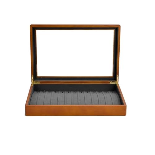 NSTVVEE Ringbox aus Massivholz, multifunktionale Schmuckaufbewahrungsbox, Schmuckschatulle für Halsketten, Anhänger, Ringe, Aufbewahrungsbox, Schmuckhalter, Ringboxen für Schmuck (Dunkel B von NSTVVEE