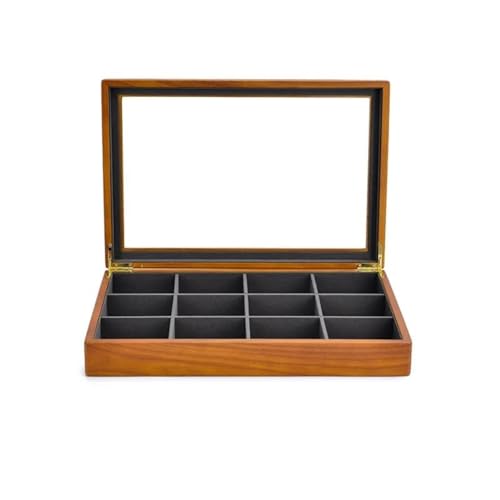 NSTVVEE Ringbox aus Massivholz, multifunktionale Schmuckaufbewahrungsbox, Schmuckschatulle für Halsketten, Anhänger, Ringe, Aufbewahrungsbox, Schmuckhalter, Ringboxen für Schmuck (Dunkel C von NSTVVEE