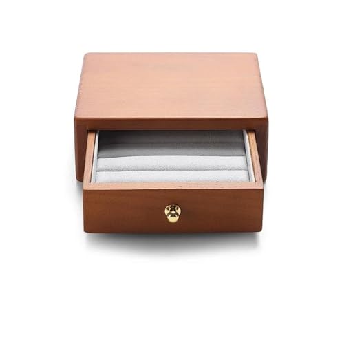 NSTVVEE Ringschatulle, Schmuckschatulle, Massivholz, Aufbewahrungsbox für Schmuck, Ohrringe, Schmuck, Wenwan-Box, Organizer-Box, Ringschatullen für Schmuck (E) von NSTVVEE