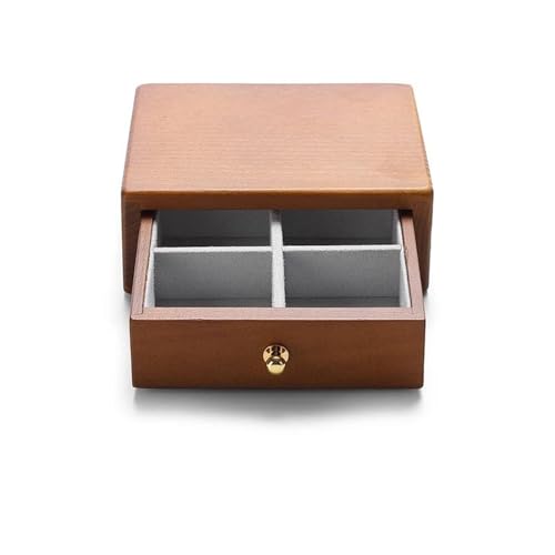 NSTVVEE Ringschatulle, Schmuckschatulle, Massivholz, Aufbewahrungsbox für Schmuck, Ohrringe, Schmuck, Wenwan-Box, Organizer-Box, Ringschatullen für Schmuck (E) von NSTVVEE