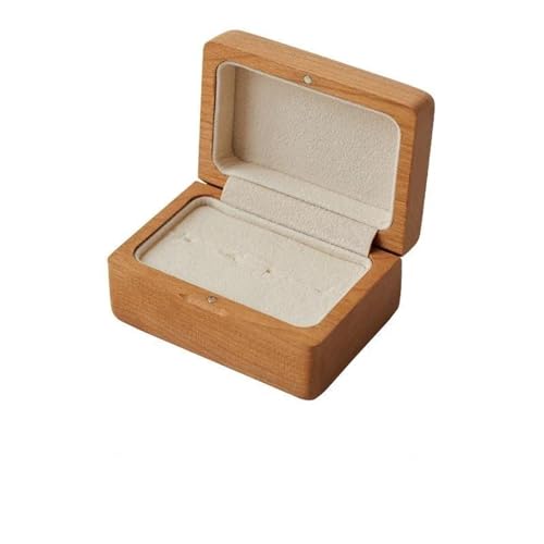 NSTVVEE Ringschatulle aus schwarzem Walnussholz, Schmuckschatulle für Eheringe, Ohrringschatulle, Schmuck-Organizer-Box, Ringschatullen für Schmuck (A) von NSTVVEE