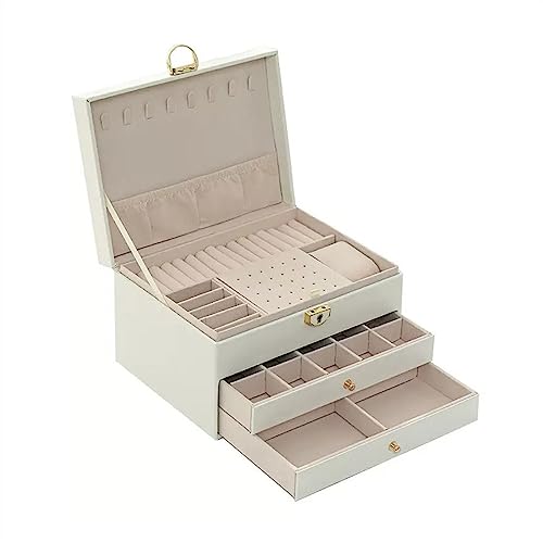 NSTVVEE Schmuckkästchen-Organizer, Schmuckschatulle, Organizer-Box mit Schloss, Ohrringe, Halskette, Armband, Handschmuck, Schmuckschatulle, Organizer, Schmuck-Organizer, klein (BS) von NSTVVEE