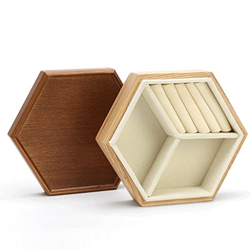 NSTVVEE Schmuckkästchen-Organizer, einfache Schmuckschatulle aus Holz, mehrschichtig, große Kapazität, Schmuckschatulle für Armbänder, Halsketten, Ringe, Aufbewahrungsbox, Schmuck-Organize von NSTVVEE