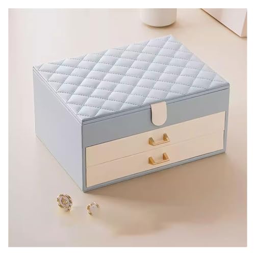 NSTVVEE Schmuckschatulle, Organizer, dreischichtig, leichtes Luxusdesign, Schmuckschatulle, Aufbewahrungsbox, Exquisite Aufbewahrungsbox für Halsketten, Ringe und Ohrringe, Schmuck-Organiz von NSTVVEE