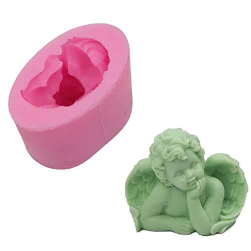 3D Silikonform Engel Gießform, Kuchen Fondant Backform Baby Engel Silikon Seife Form, DIY Fondant Backen Werkzeug Für Schokolade Kuchen Form Dekorieren (Typ 2) von NSXIN