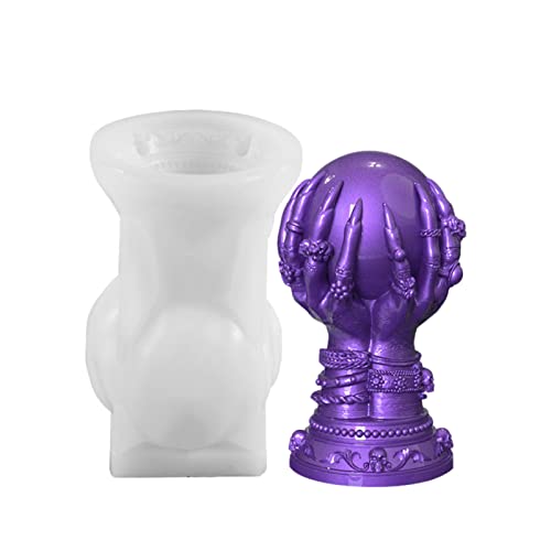 3D Silikonform Kerzenform DIY Schädel Rosen Silikon Kerzen Gießform Totenkopf Kerzengießform DIY Kerzenherstellung Form für Kerzen, Aromasteinen, Schokolade (B: Geisterklaue) von NSXIN