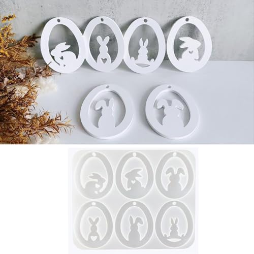 NSXIN Silikonformen Osterhase Gießformen, Oster hase Silikonform 3D Kaninchen Gießform Kerzenformen, Gießformen Hasen Kerzen für DIY Handwerk, Ostern Dekoration (B) von NSXIN