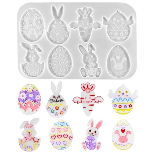 NSXIN Silikonformen Ostern Gießformen, Osterhase Silikonform 3D Kaninchen Gießform Kerzenformen, Gießformen Hasen Kerzen für DIY Handwerk, Ostern Dekoration (J) von NSXIN