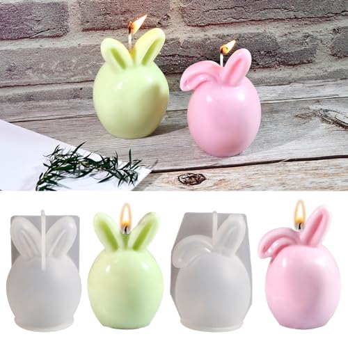 Ostern Silikonform Kaninchen 3D Osterhase Kerzenformen Seifenform DIY Silikon Gießform Mousse Kuchenform für Tortendeko, Sojawachs Kerzen, Schokolade, Aromasteinen (2 Stück) von NSXIN