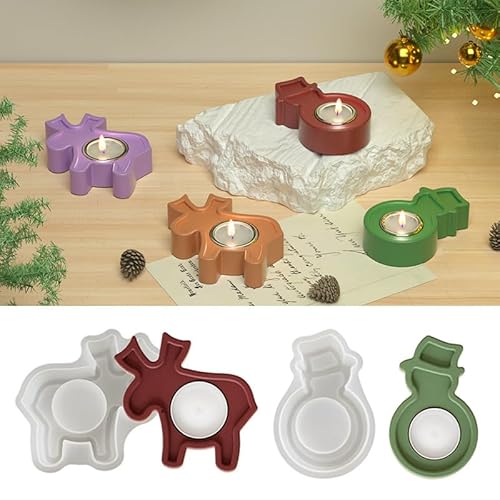 Silikonformen Gießformen Häuser, Weihnachten Kerzenhalter 3D Silikonform Häuser Gießformen für die Herstellung von Kerzen (Stil B) von NSXIN