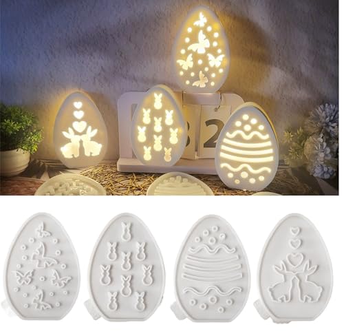 Silikonformen Osterhase Gießformen, Oster hase Silikonform 3D Kaninchen Gießform Kerzenformen, Gießformen Osterhase Kerzen für DIY Handwerk, Ostern Dekoration (E) von NSXIN