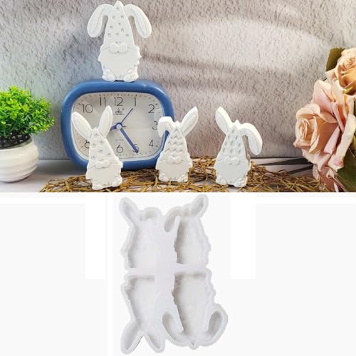 Silikonformen Osterhase Gießformen, Oster hase Silikonform 3D Kaninchen Gießform Kerzenformen, Gießformen Osterhase Kerzen für DIY Handwerk, Ostern Dekoration (F) von NSXIN