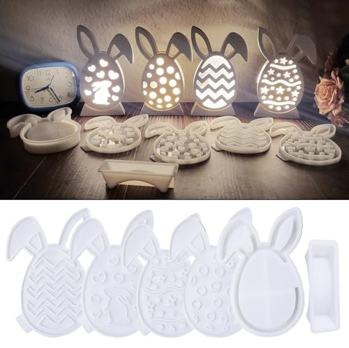 Silikonformen Osterhase Gießformen, Oster hase Silikonform 3D Kaninchen Gießform Kerzenformen, Gießformen Osterhase Kerzen für DIY Handwerk, Ostern Dekoration (G) von NSXIN