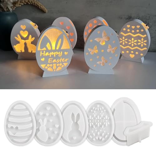 Silikonformen Osterhase Gießformen, Oster hase Silikonform 3D Kaninchen Gießform Kerzenformen, Gießformen Osterhase Kerzen für DIY Handwerk, Ostern Dekoration (H) von NSXIN