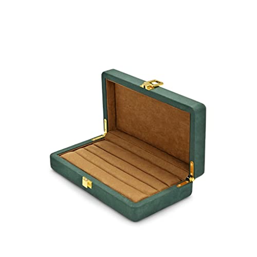 NTALJC Grüne Multifunktions-Ring-Display-Box aus Samt mit Mikrofaser-Schmuck-Organizer-Etui für Anhänger-Armband (Farbe: C, Größe: 20,5 x 11,5 x 5,5 cm) (D 20,5 x 11,5 x 5,5 cm) von NTALJC