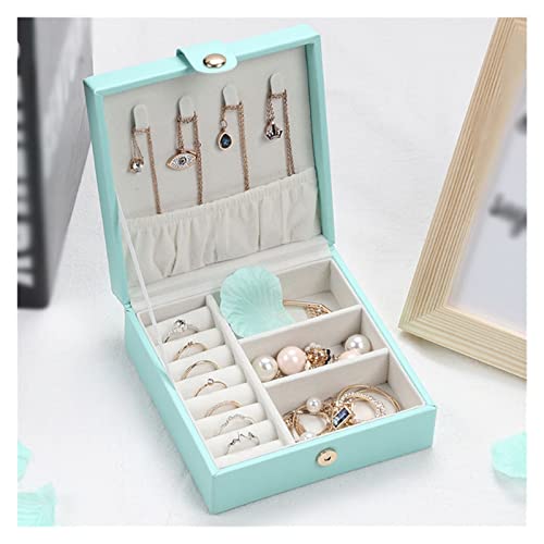 NTALJC Schmuck-Aufbewahrungsbox, tragbare Mini-Schmuckschatulle für Halskette, Ohrringe, Ringständer, Display, Schmuck-Aufbewahrungsbox, Geschenk (Farbe: A, Größe: 12 cm) (A 12 cm) von NTALJC