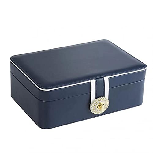 NTALJC Schmuckschatulle, doppellagig, tragbare Aufbewahrungsbox, Reise-PU-Leder-Display-Aufbewahrungsbox, Schmuck-Aufbewahrungsbox (Farbe: A, Größe: 230 mm) (A 230 mm) von NTALJC