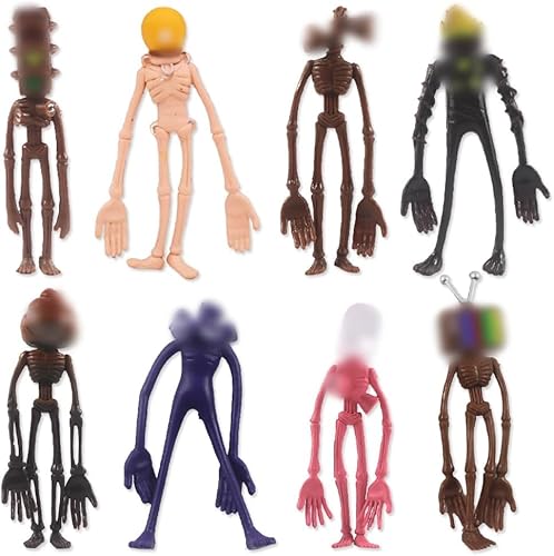 8 Stück Mini Figuren Set Horror Head Spielzeug Actionfiguren SI-renen Kopf Cake Topper Figure Horror Action Figuren Handgemachte Model Party Kuchendekoration Heimdekoration Supplies für Kinder von NTEVXZ