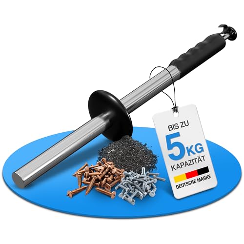 NTG magnetischer Spänestab, mit 5 kg Kapazität, 385 mm lang Spänesammler Magnet Metallspäne und Hobelspäne Aufnahmewerkzeug Für Metallspäne Magnet mit Schnellspanner Magnetsammler Handgerät von NTG