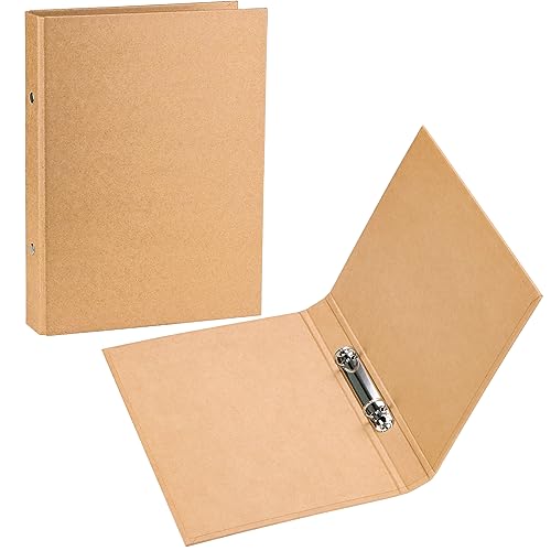 NTGRTY 2 Stück Ringbuch B5 Nachfüllbar Kraftpapier, 2 Ringen Ringordner Ordner,B5 Kraftpapier-Binderschale Metall-Sechs-Loch-Binde Reise-Organizer für Schule, Büro 28 * 21cm von NTGRTY