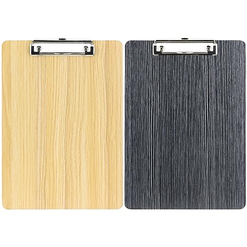 NTGRTY Klemmbrett A4 Holz 2 Stück A4 Klemmbretter Dunkelbraun Schreibbrett Clipboard Zwischenablage für Schule,Zuhause, Büro von NTGRTY