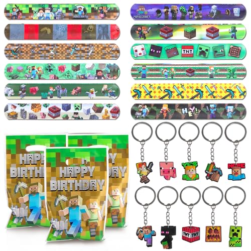 NTGRTY Videospiele Party Mitgebsel, Spiel Schlüsselanhänger Spiel Armband Kinder, Gamer Spiel Gastgeschenke, Gamer Theme Party Zubehör Setfür Jungen Spiele Geburtstage Party Geschenke von NTGRTY