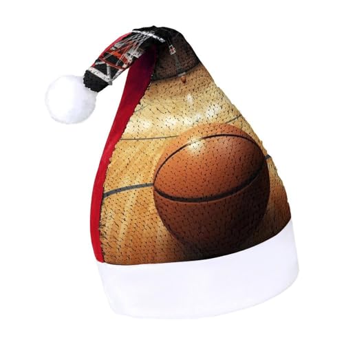 NTVOWPZO Glitzernde Weihnachtsmütze für Erwachsene, Basketball, glänzende Pailletten, Weihnachtsmütze für Weihnachten, Neujahr, Party, Kopfbedeckung von NTVOWPZO