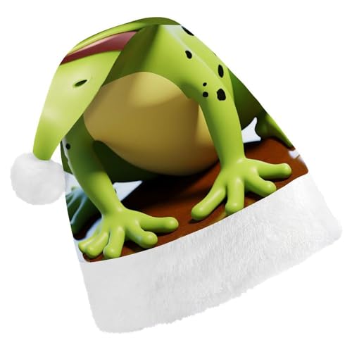 NTVOWPZO Weihnachtsmütze, niedlicher Frosch, Weihnachtsmütze für Erwachsene, Weihnachtsmützen für Neujahr, festliche Party von NTVOWPZO