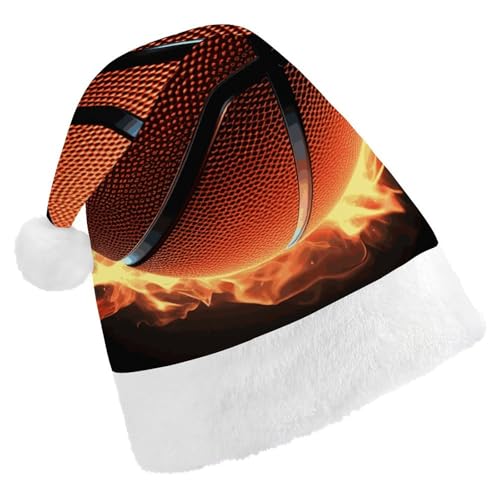 NTVOWPZO Weihnachtsmütze 3D Basketball Weihnachtsmütze Weihnachtsmütze für Erwachsene Weihnachtsmützen für Neujahr Festliche Party von NTVOWPZO