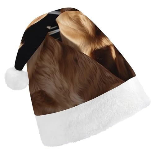 NTVOWPZO Weihnachtsmütze Golden Retrievers Weihnachtsmütze Weihnachtsmütze für Erwachsene Weihnachtsmützen für Neujahr Festliche Party von NTVOWPZO